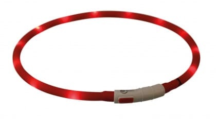 Flash Leuchtring USB, Silikon, XS–XL: rot